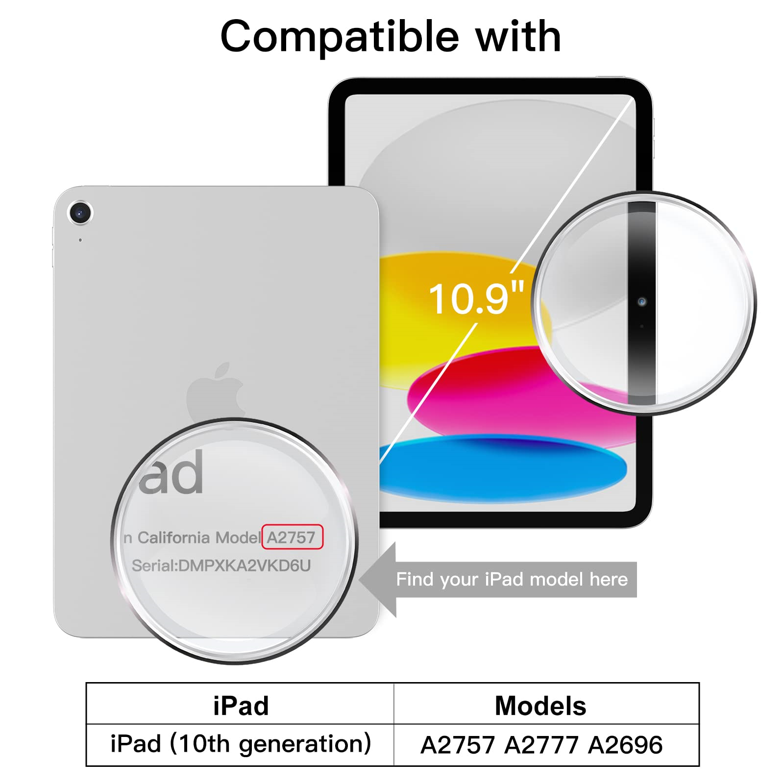 Clear Case for iPad 10th Generation 10.9" Soft TPU Silicone Bumper Anti-Shock Anti-Scratch Cover for iPad 10 (10.9 Inch)