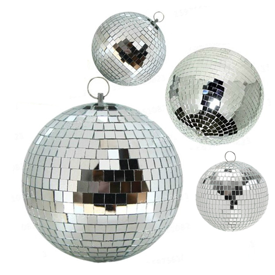 Thrisdar Dia20CM 25CM 30CM Rotating Reflection Glass Mirror Disco Ball Home Party Wedding Disco Mirror Ball Stage Light