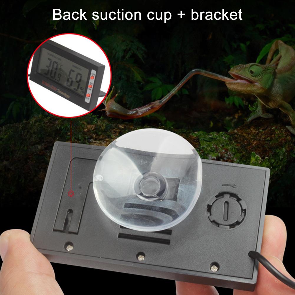 Reptil elektronisk termometer hygrometer med sugekopp krypdyr boks sylinder temperatur og fuktighet måleverktøy
