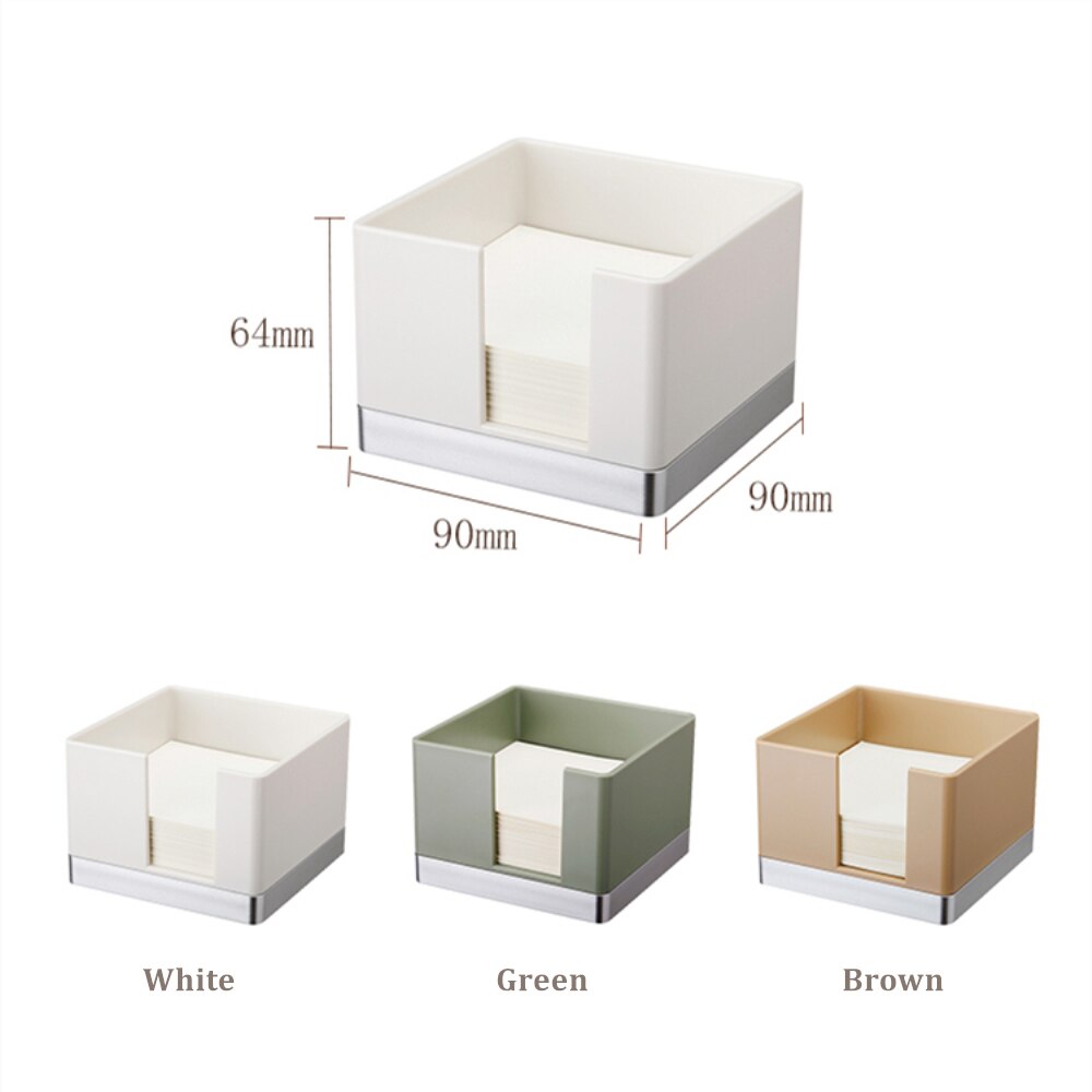 Simple Memo Holder Self-Stick Notepad Notes Cube Dispenser Case 3.5x3.5 Inch with Silver Base for Office Home Desk Organizers