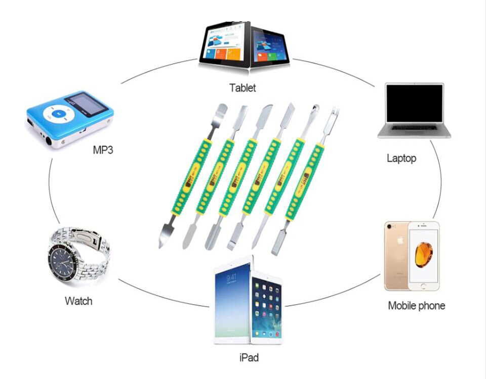 Metalowy sztyft 6 w 1 z dwoma końcówkami robić ipada, telefonu komórkowego, laptopa, tabletu, komputera, zegarka, majsterkowania, naprawy, otwierania, narzędzi ręcznych