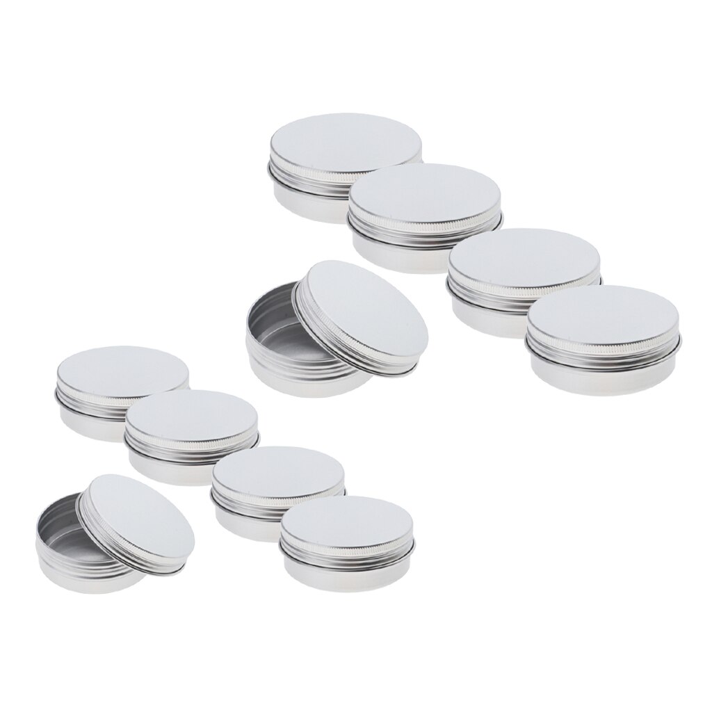 10x 60/100g Round Aluminum Tins Cream Storage Jars Cosmetic Containers Cans