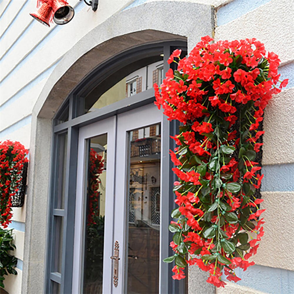 Sztuczna hortensja fioletowa wisząca girlanda z winorośli kryty odkryty dom kwiat ozdobny ślub strona główna balkon dekoracja korytarza