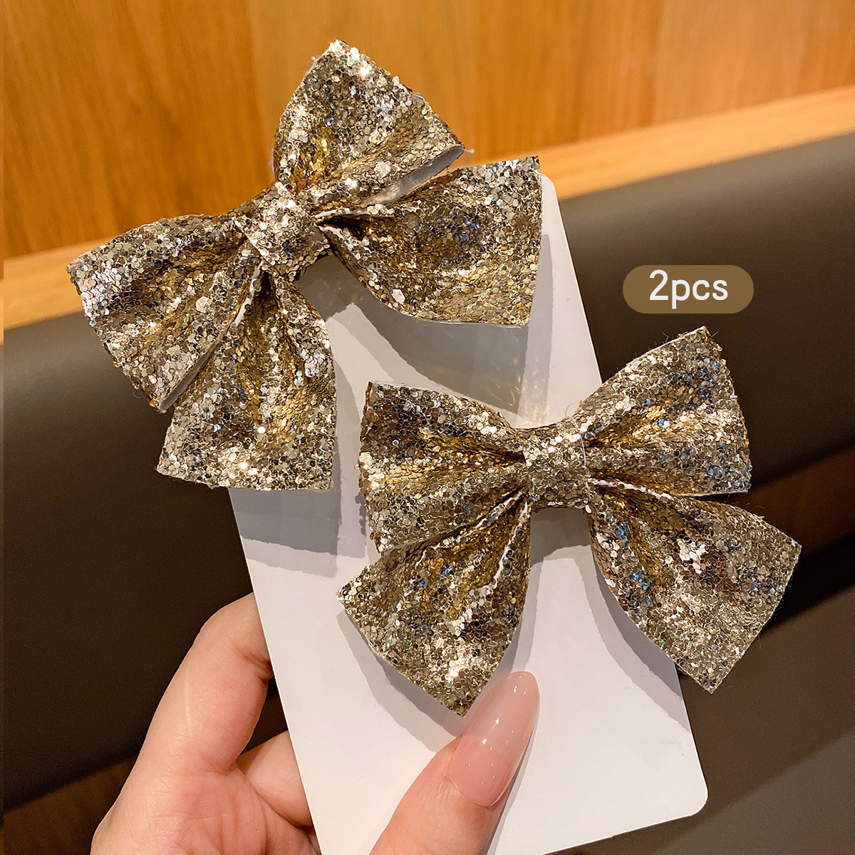 2 gouden strik haarclips, modieus, lief en schattig, geschikt voor dagelijks gebruik als haaraccessoires
