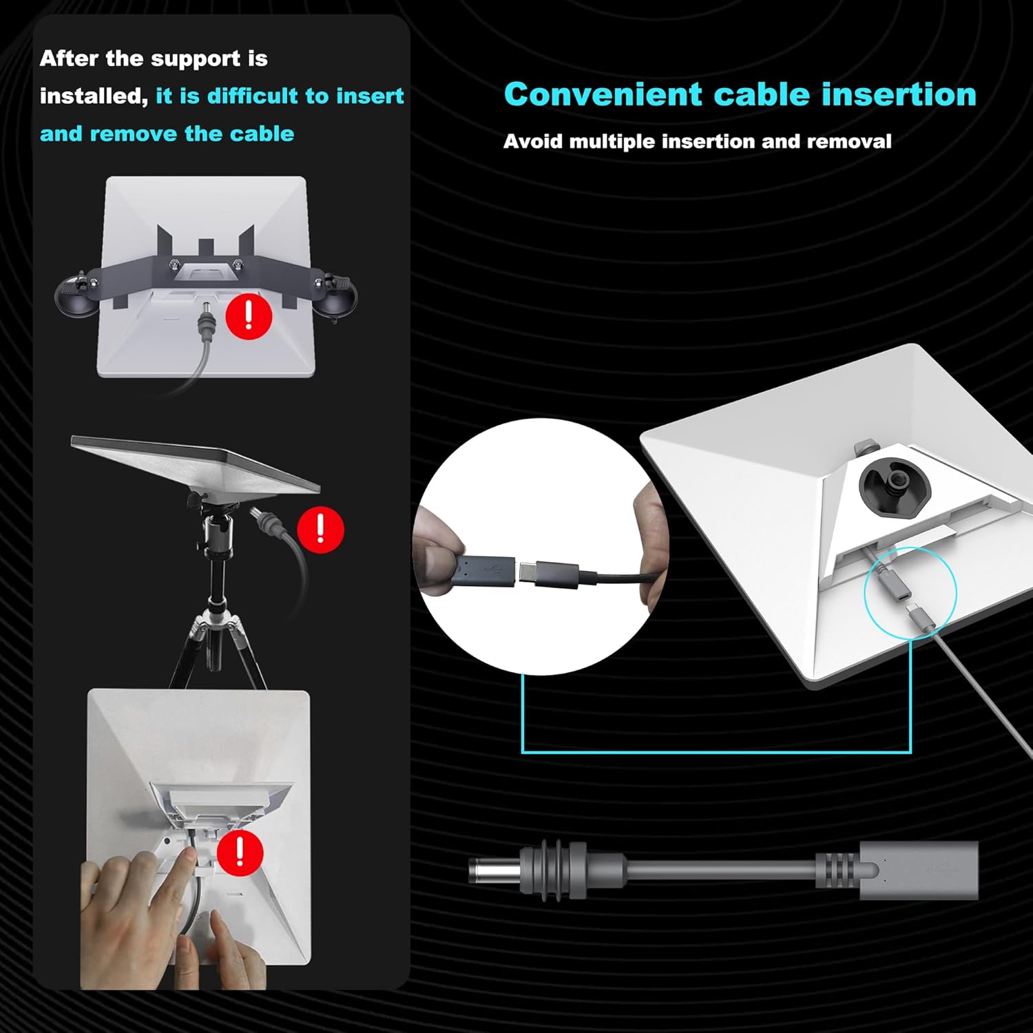 USB-C fêmea para dc macho adaptador de cabo de alimentação curto para starlink mini compatível com 20v/100w tipo-c pd power plug & play