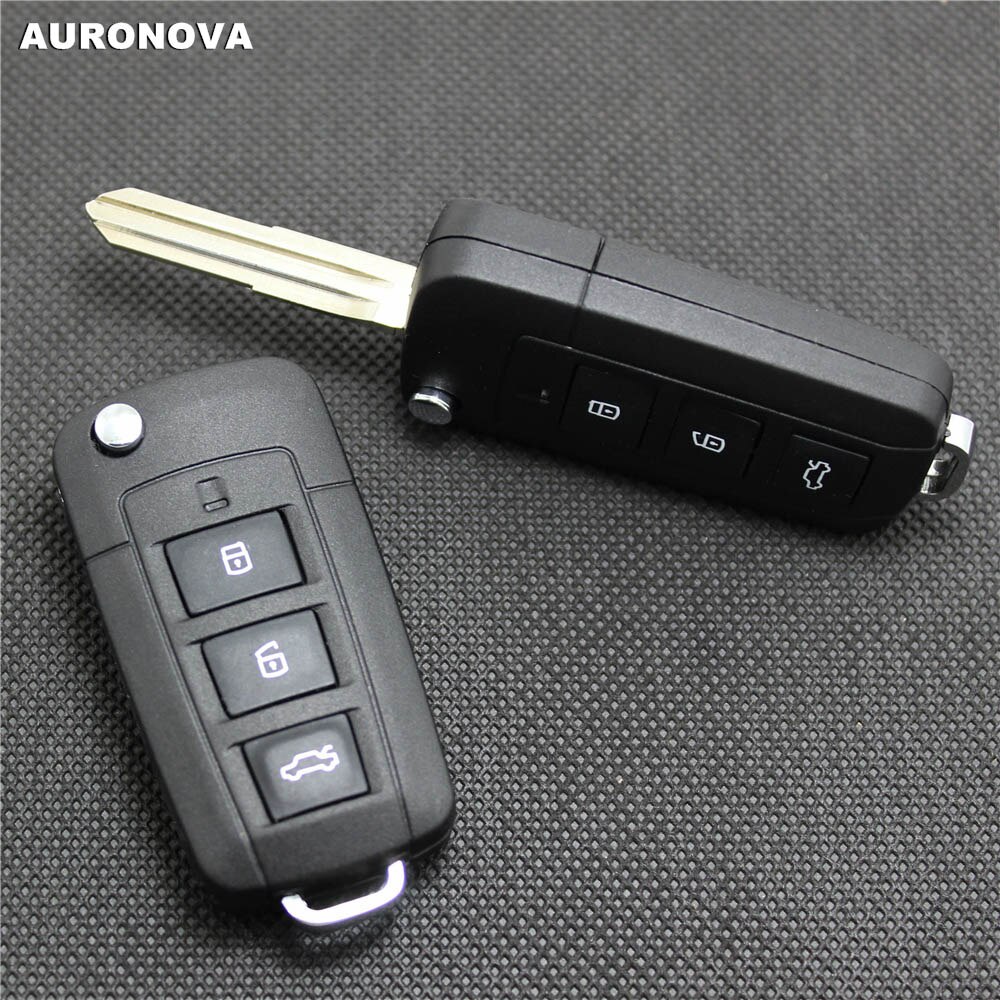 AURONOVA-carcasa de llave plegable para Kia Cerato, 3 + 1 botones traseros, funda para mando a distancia del coche