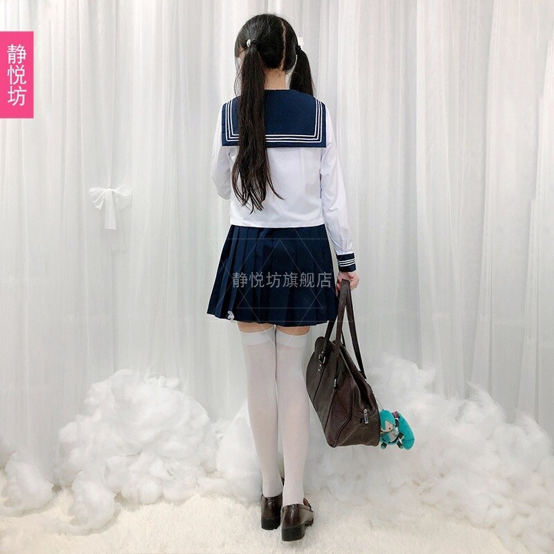 Uniforme JK blanc trois Preppy Style Business, chemise à manches longues, costume de marin de Style japonais, costume à manches longues, robe courte