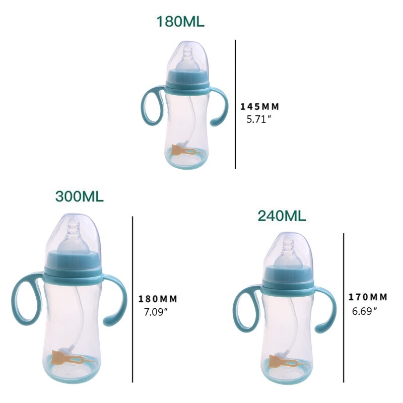 Baby Fles Melk Voeden Drinken Cup Brede Kaliber Siliconen Tepel Melk Fles D5QA