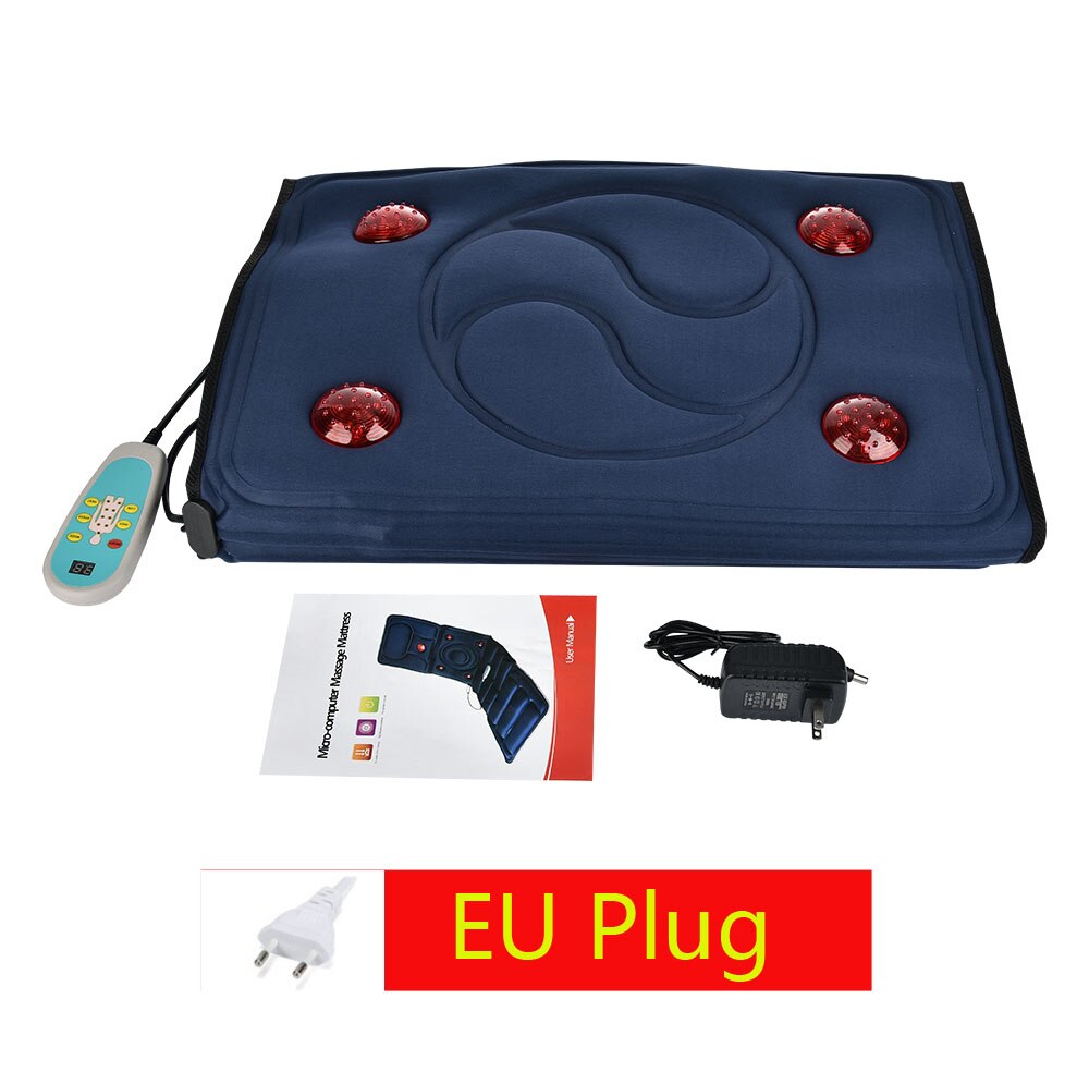 Infrarood Verwarming Massage Kussen Full Body Ontspanning Pijnbestrijding Warm Mat Blauwe Auto Kantoor Heat Seat Ontspanning Eu/Us plug: EU  PLUG