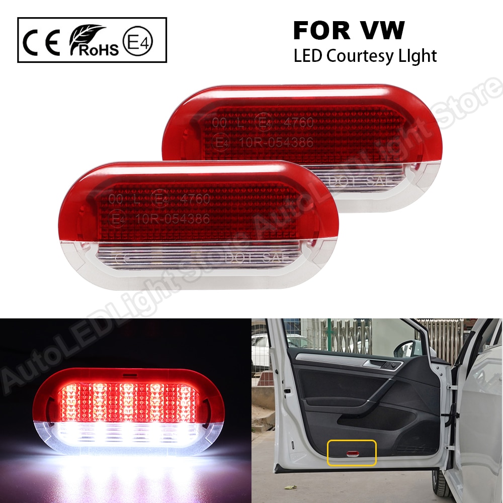 2X LED Courtesy Lamp Door Light White light For VW... – Grandado