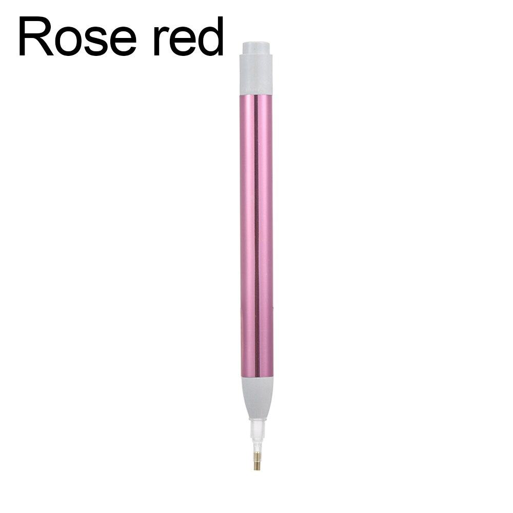 Pluma perforadora de punto de iluminación, herramienta de pintura de diamante 5D, plumas perforadoras de diamante de cristal luminoso, accesorios de costura para bordado artesanal DIY: Single head Rose red