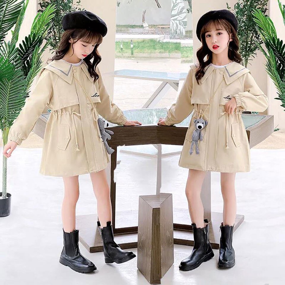 Nuovo 2022 primavera autunno bambini ragazze capispalla colletto rovesciato giacca per ragazze cappotti abbigliamento per bambini ragazze da 8 a 12 abbigliamento moda ragazza