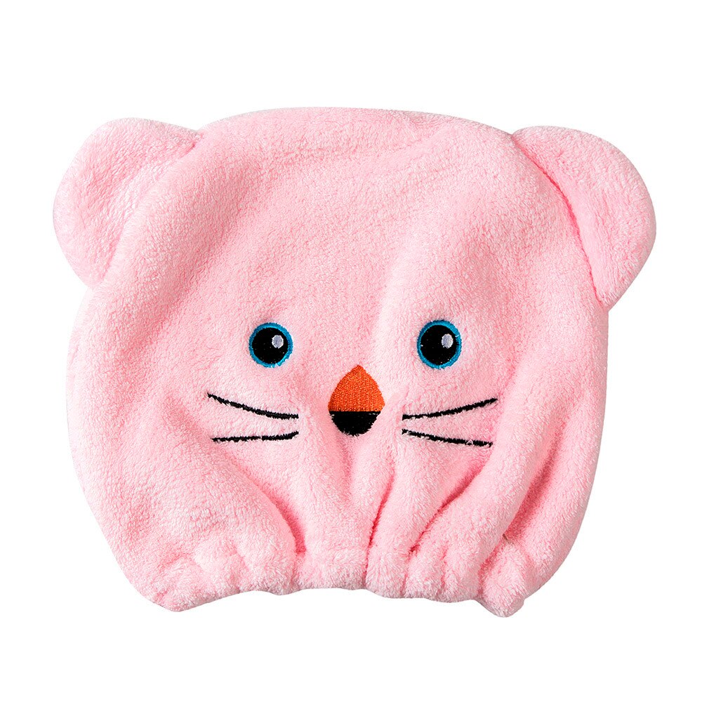 Adeeing microfibre cheveux Turban bonnet de douche rapidement sec cheveux douche chapeau enveloppé serviette bonnet de bain accessoires de salle de bain: Pink 02
