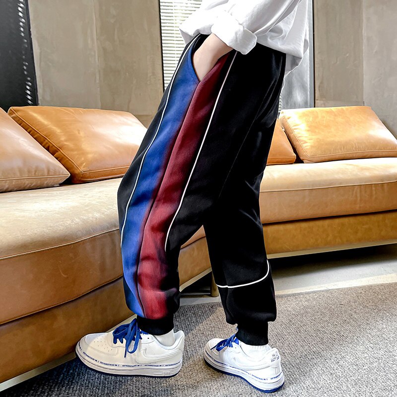 Pantaloni sportivi per bambini neri grigi primavera autunno adolescente Big Boy pantaloni Casual in cotone fresco abbigliamento per bambini 5 6 7 8 9 11 13 14 anni