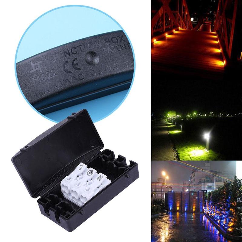 Electrical Junction Box 16A/240V 3Pole Terminal Block Inline Wire Choc Box Waterproof Junction Box