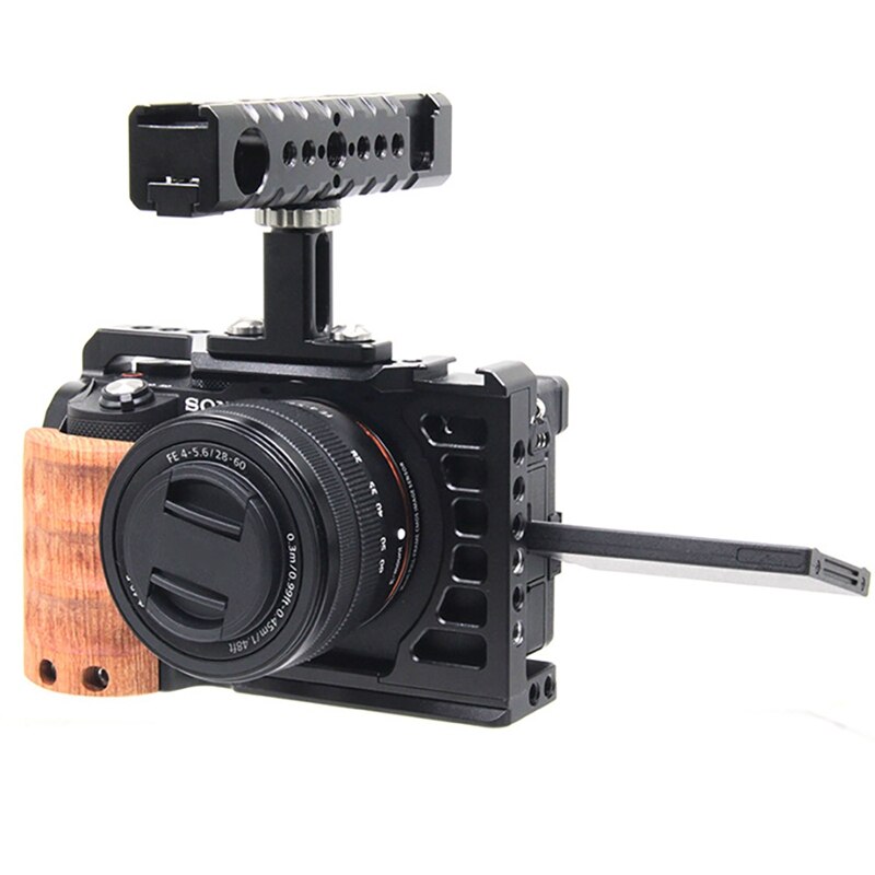 NEW-Camera Cage con Kit gabbia protettiva per fotocamera DSLR in lega di alluminio in legno per Sony A7C