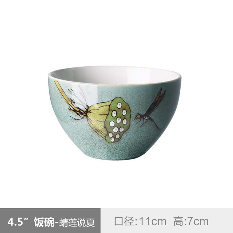Japanse Keramische Kom Keramische Servies Keuken Soep Noodle Rijstkom 4.5 Inch Grote Ramen Kom Set Handgeschilderde Keramische kom: B