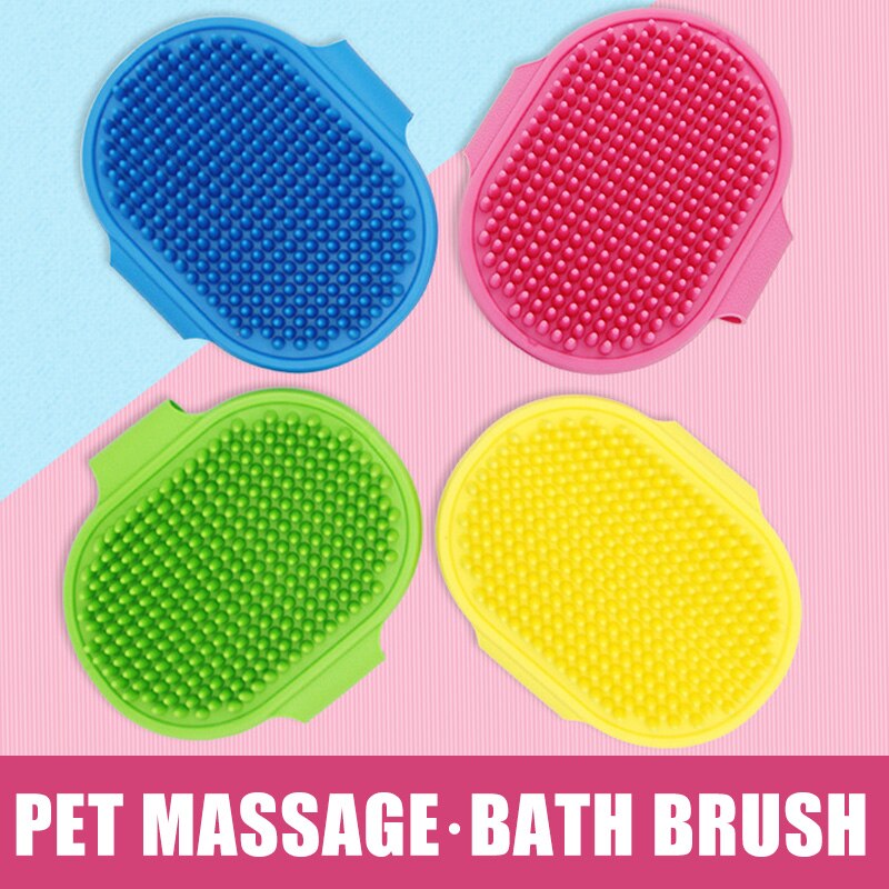 Hondenborstel, huisdierbadkam, massagekam van rubber, verstelbare ringvormige handgreep voor huisdieren, katten en honden, smr 88