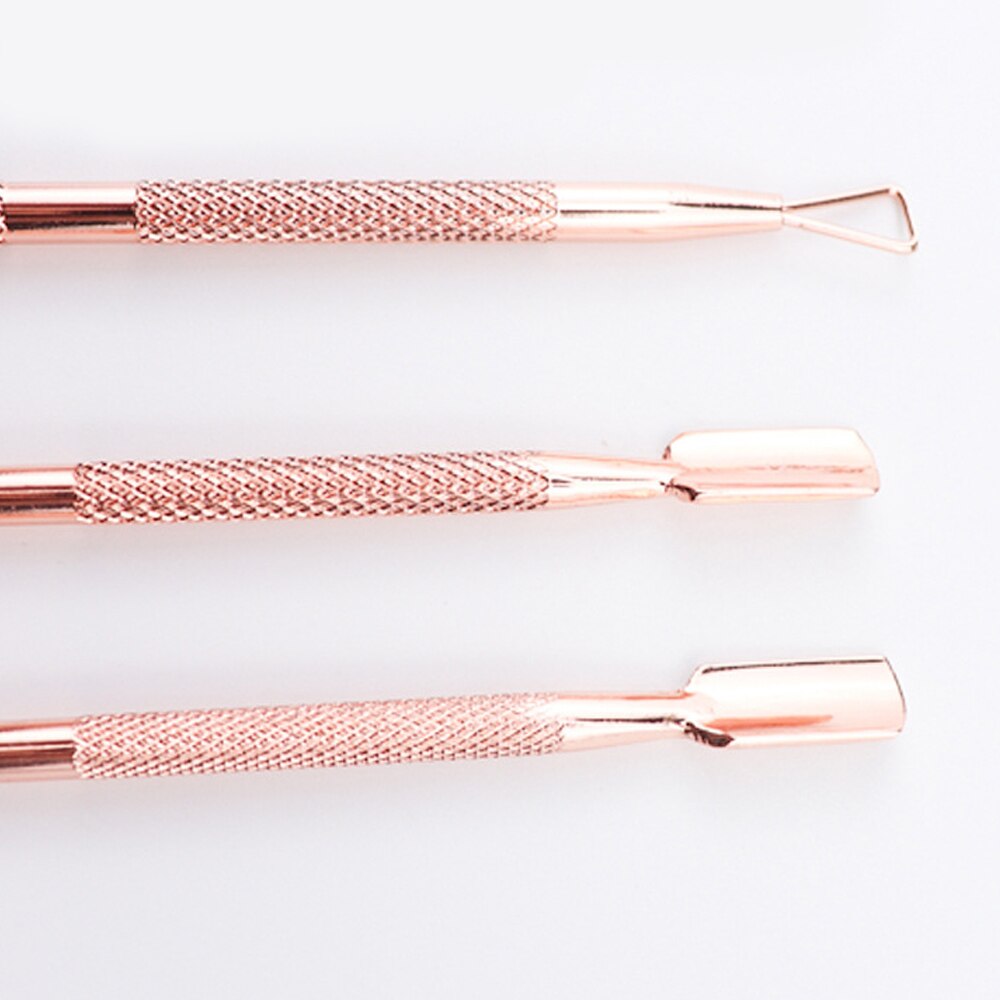 1/3pcs Gold Stainless Steel Pusher Nail Tools Pedicure Manicure File Dead Skin Push Cuticle Remover Nail Art Care Tool