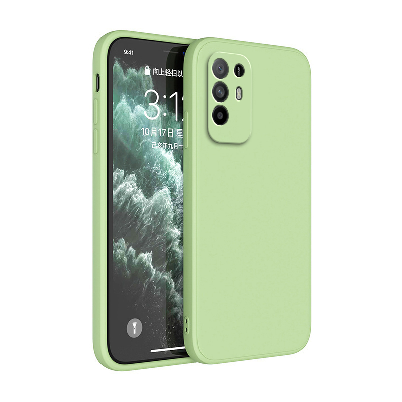 Originele Soft Case voor OPPO A94 A95 5G Coque Camera Bescherming Dunne Vierkante Vloeibare Siliconen Luxe Klassieke Schokbestendige Cover Funda: Microvezel / green