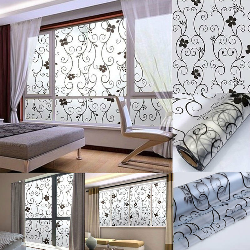PVC Frosted Glass Window Privacy Self Adhesive Film Sticker Bedroom Bathroom