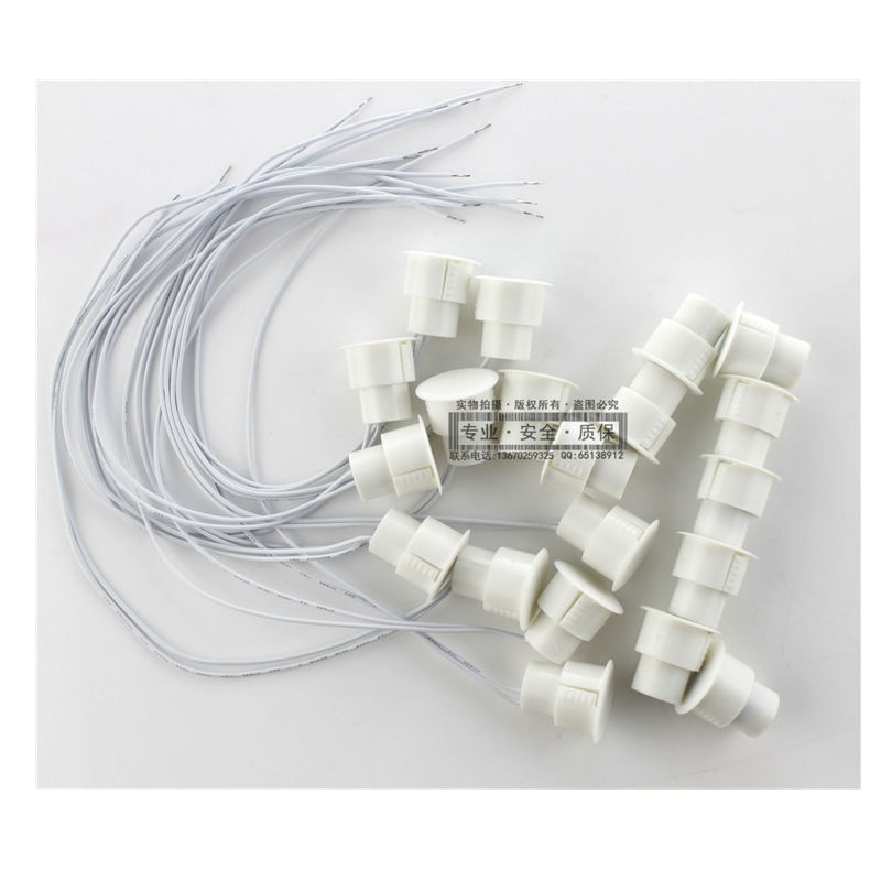 2 pair Brown or White Wired Round Wired Door Window Magnetic Contact Safety Sensor Magnetic Switch Hidden mounting