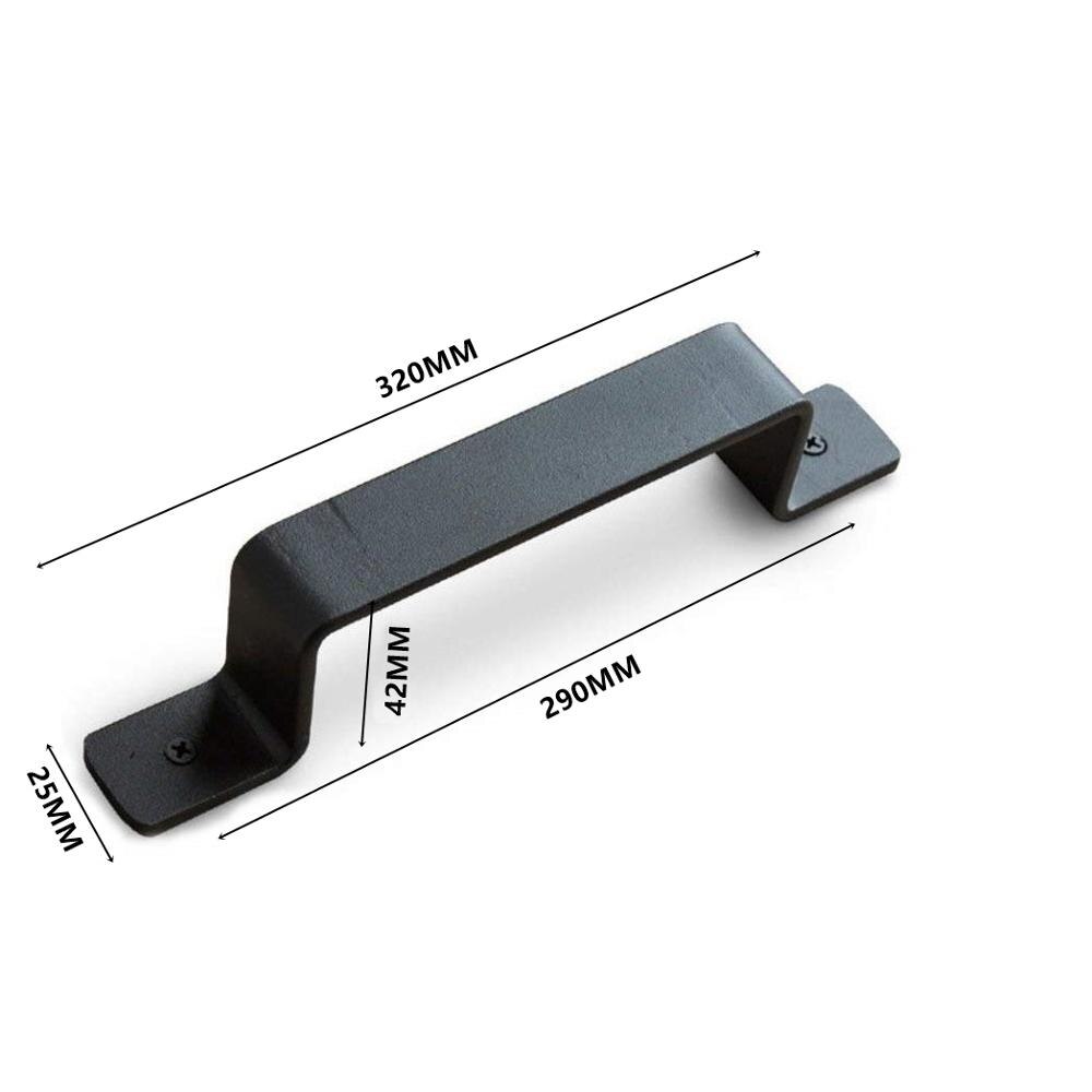 Black Carbon Steel Heavy Duty Wood Sliding Barn Door Pull Handle: BA016-320mm