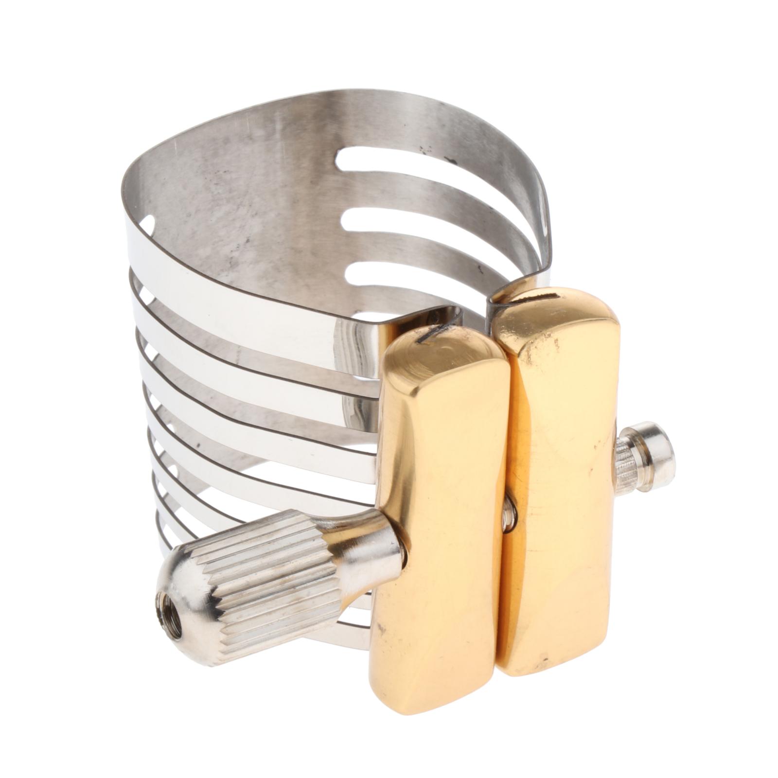 Screw adjustment, nickel-plated alto/tenor saxophone mouthpiece, ligature