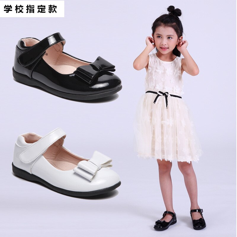 Kids Dance Bow Patent Leather Girls Shoes For Little Girls Princess Party Children School Shoes 3 4 5 6 7 8 9 10
