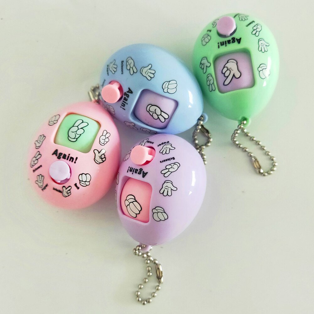 Family Game Rock Paper Scissors Play Toy Keychain Scissor Paper Stone Toys Key Chain Egg Key Ring Rock Paper Scissors