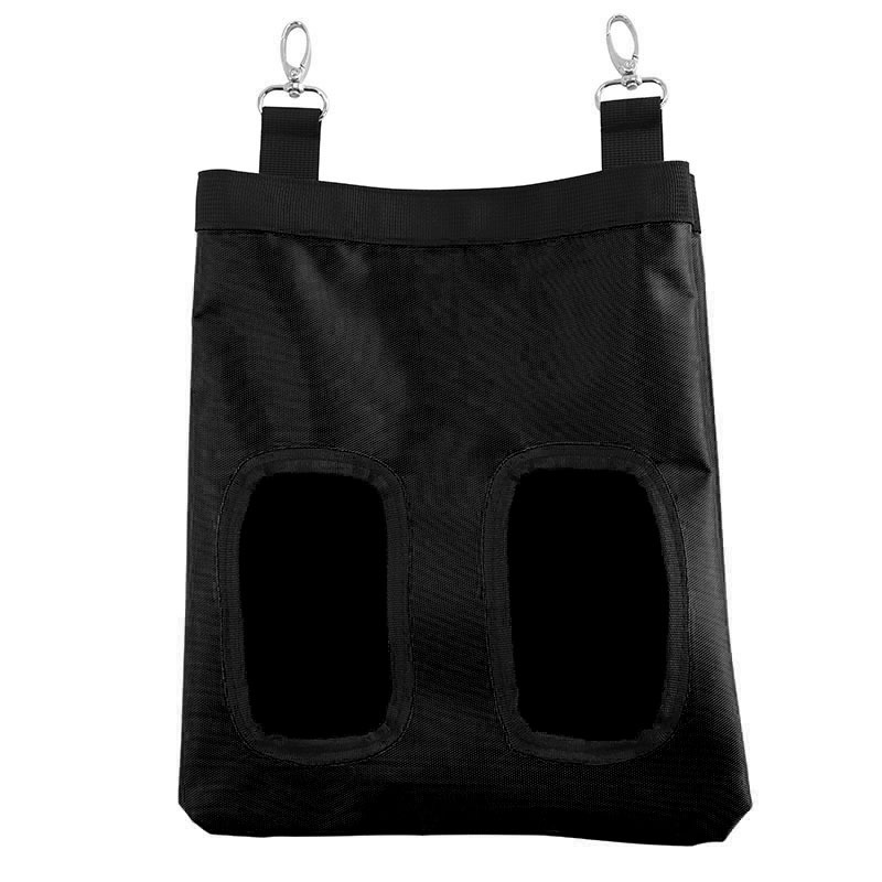 Kaninchen Heu Zubringer 4 See Kaninchen Heu Ballen Heu Gras Lagerung Tasche mit Hängenden Haken Ebene Zubringer Tasche: Schwarz 2 Löcher