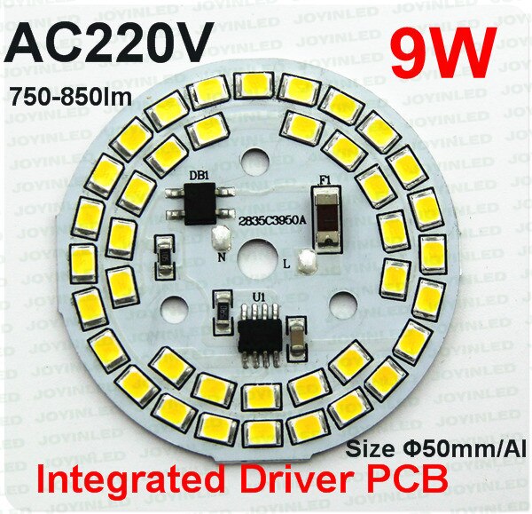 5PCS/LOT 220V dimmable led bulb light source 7W 9W diode light source PCB module