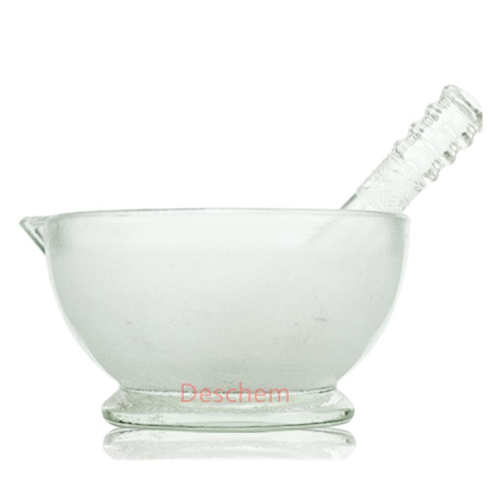 Mortier et pilon en verre, 75mm, nouvelle verrerie de chimie de laboratoire adance