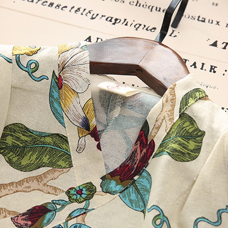 Zomer kinderpyjama's katoen en linnen retro jongens en meisjes pyjamaset japanse stijl bedrukte huiskleding