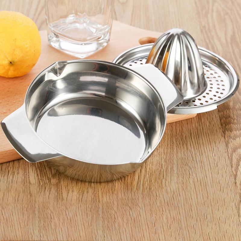 Rostfritt stål manuell apelsinjuicer citron fruktjuice press filter skål