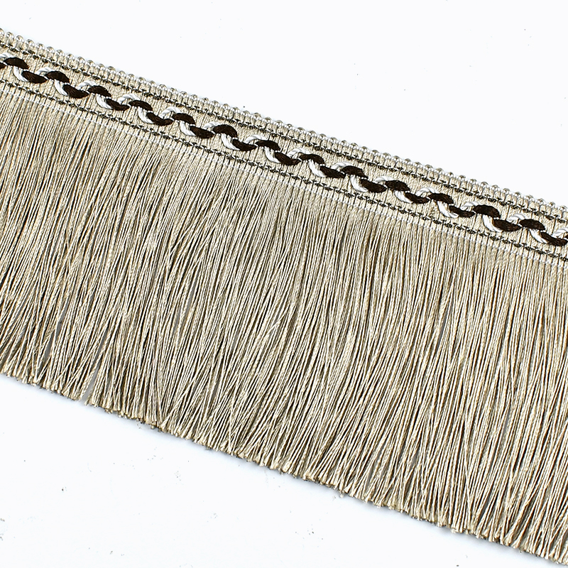 Flecos de borla de 1/2M para ropa, banda para ajuste de encaje, cortina, cinta textil para el hogar, borlas, vestidos, flecos recortados, accesorios de costura DIY: M / Plata