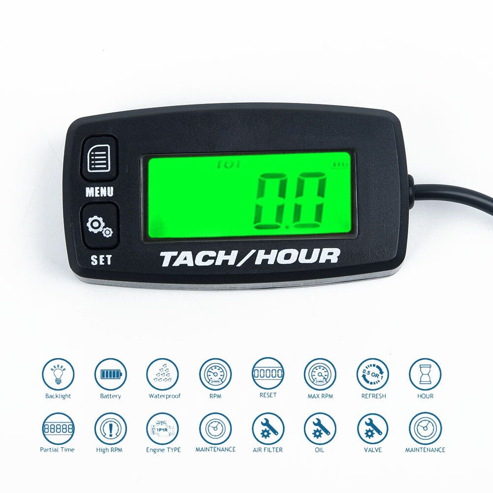 Motorcycle Tachometer Engine Measurement LCD Accessories Digital Replacement