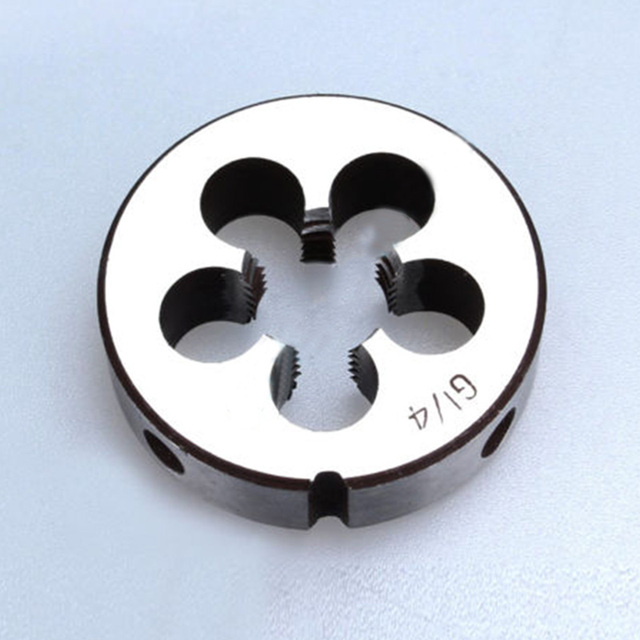 1Pcs HSS Pipe Threads Round Dies BSP 1/8 1/4 3/8 1/2 3/4 HSS High Speed Steel Pipe Thread BSP Round Die Hand Tools Tap Die: G1 4 19