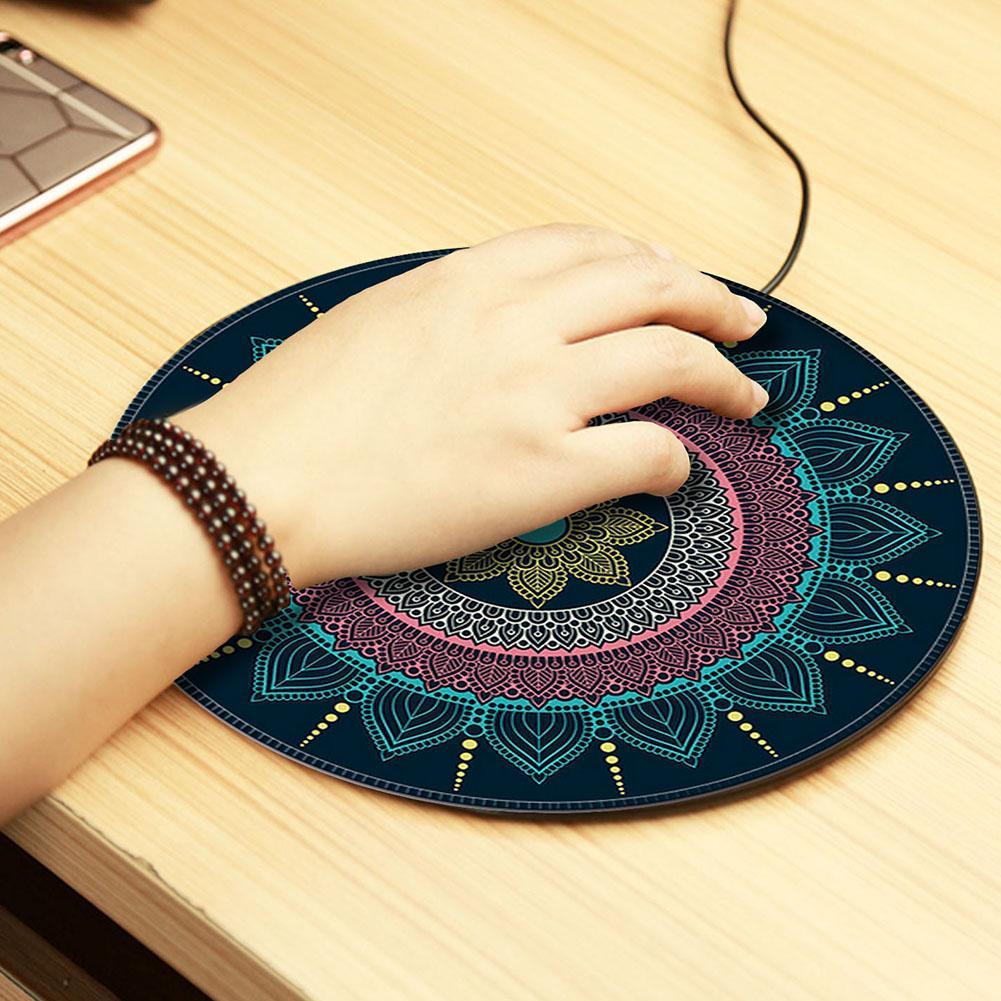 1Pcs Vintage Bohemian Patroon Ronde Computer 3D Spel Tapijt Muismat Mat Antislip Mousepad