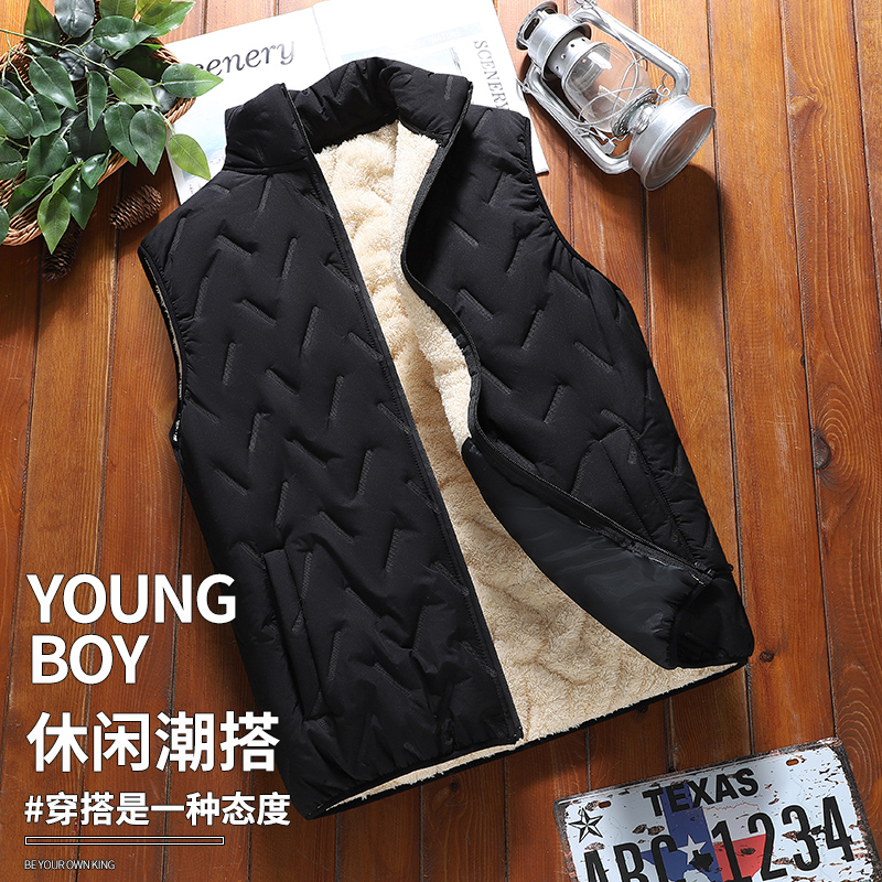 Outono inverno moda masculina colete acolchoado jaqueta casual grosso colete quente gola sem mangas puffer jaquetas masculinas topos