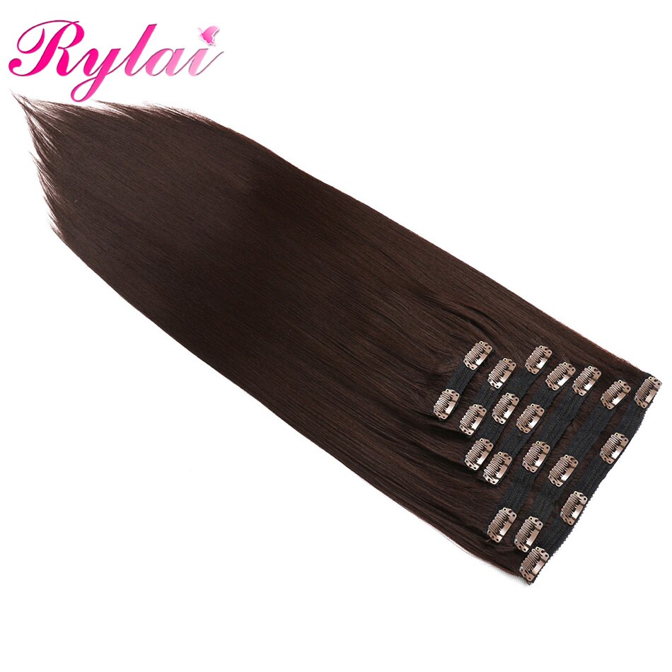 Extensiones de cabello largo y liso para mujer, cabello sintético con Clip de 24 pulgadas, 140G, extensiones de cabello para mujer,: # 4