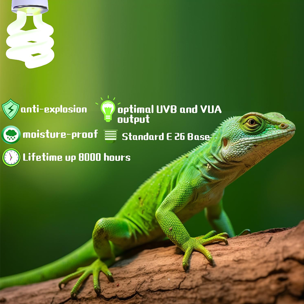 5,0 10,0 15,0 lámpara UVB para reptiles 13W /26W rayos UV ahorro de energía terrario luz para tomar el sol tortuga lagarto serpiente Reptiles lámparas de calefacción