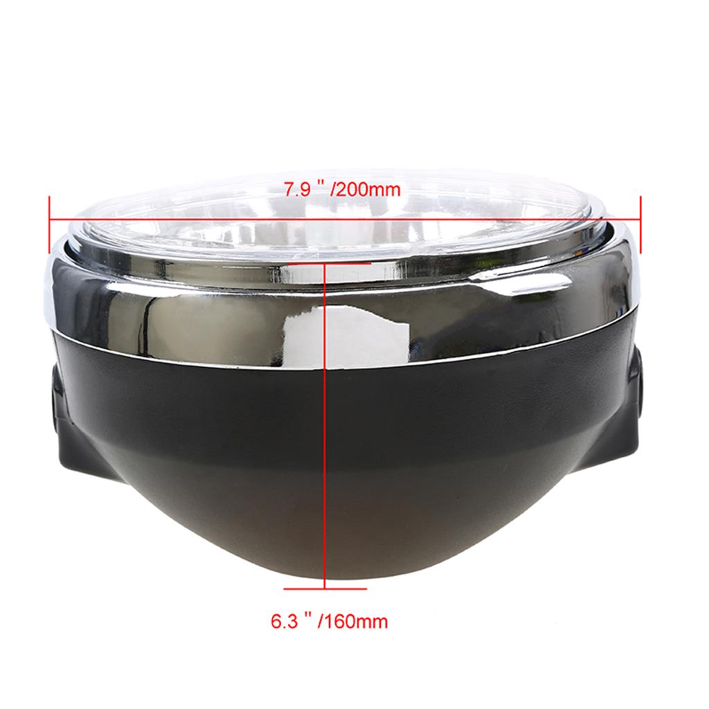 20cm Motorrad Halogen Scheinwerfer Runde Chrom 12V Kopf Licht Lampe Für Hornisse 250 600 900 Honda CB400 500 1300 VTEC VTR 250