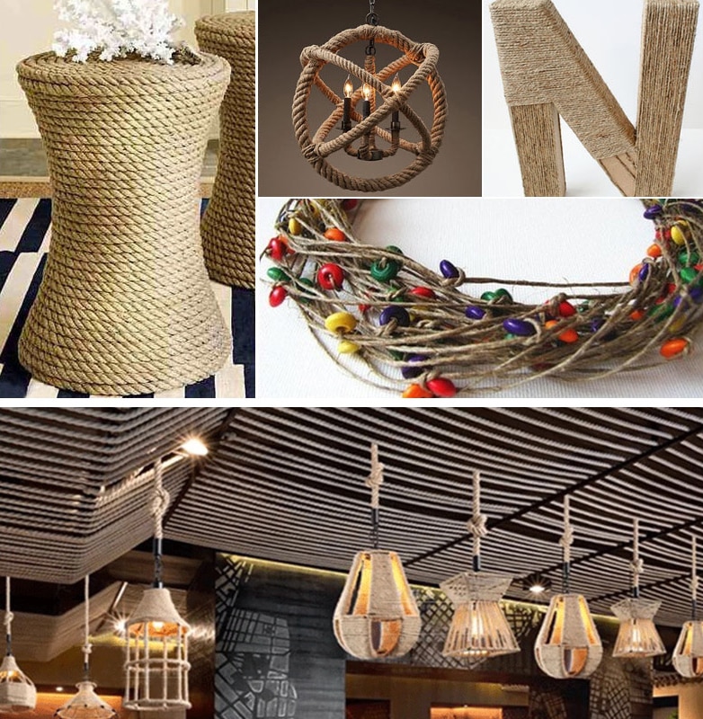 Cuerdas de Sisal de 4mm, 5mm, 6mm x 100m, hilo de yute, cuerda de cáñamo Natural, decoración de arte para el hogar para rascar gatos y mascotas