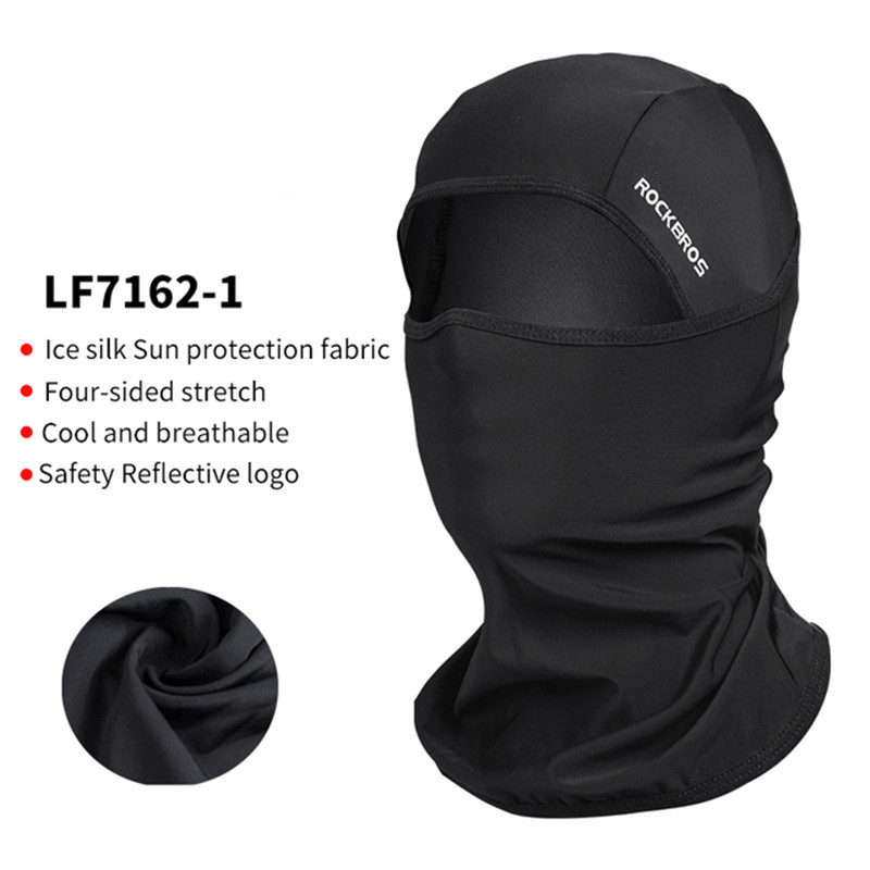 ROCKBROS – masque de cyclisme pour hommes et femmes Protection UV lunettes cagoule visage respirant à séchage rapide, en soie de glace: LF7162-1