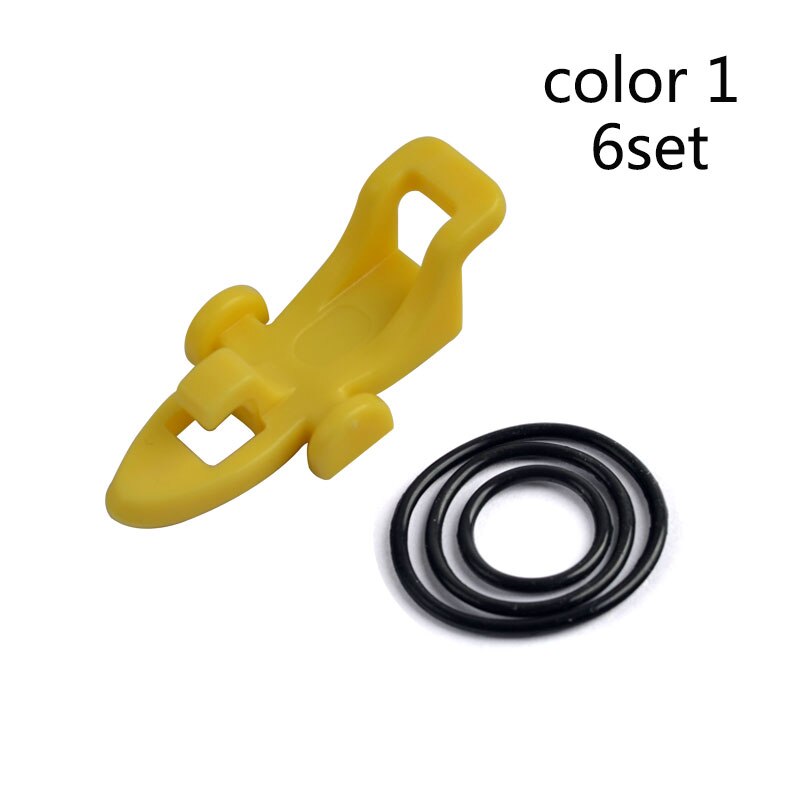 Juego de 6 ganchos de pesca de plástico, Soporte seguro, accesorios para señuelos, mantenimiento seguro para caña de pescar, herramienta de lanzamiento de cebo: color 1