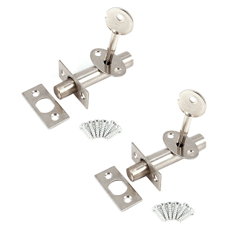 Novel 2Set Stainless Steel Security Door Bolts with Fitting Star Key Secure Strong Dead Lock
