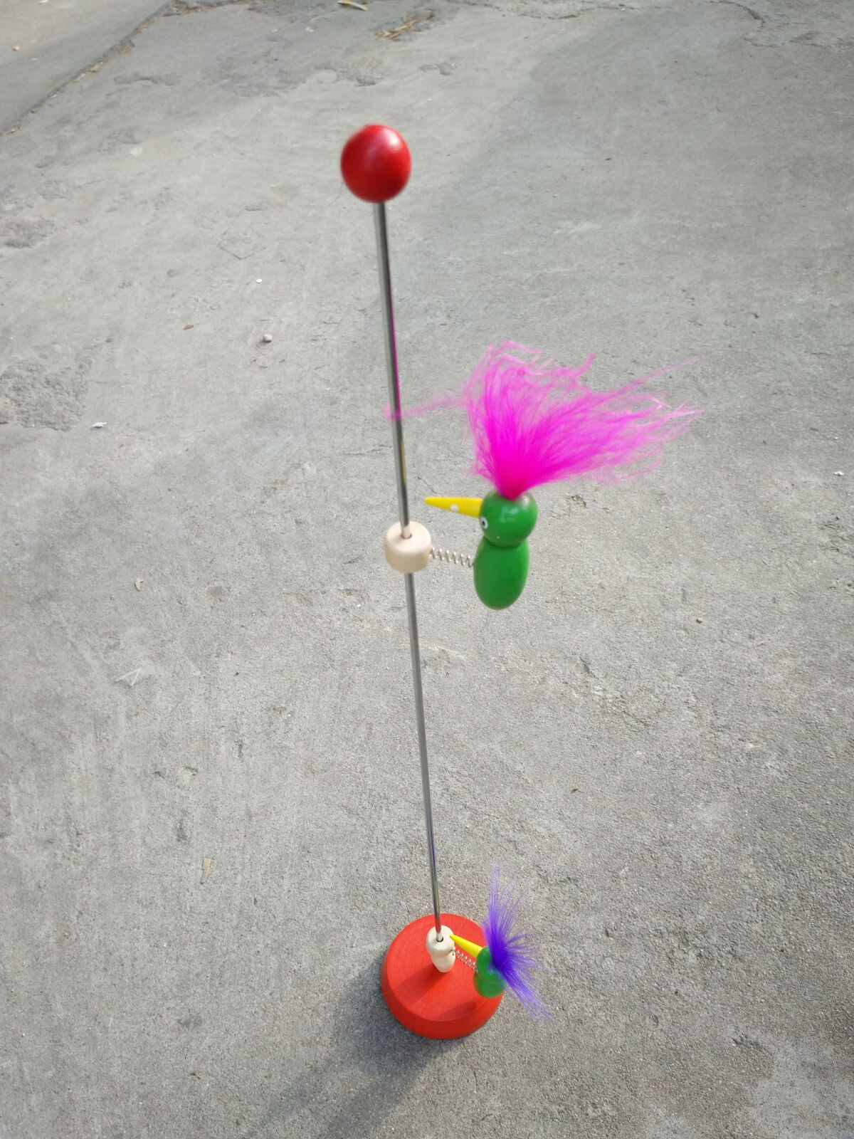 Houten visitekaartjeshouder in de vorm van een specht, handgemaakt voor thuis en op kantoor: C