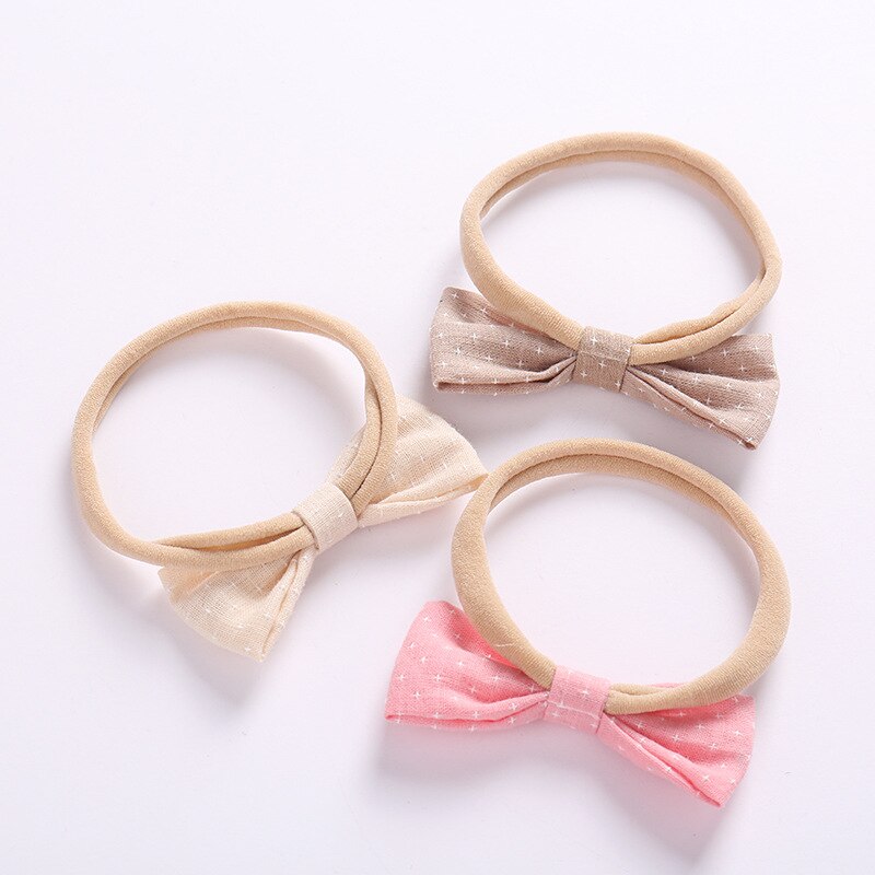 5 unids/lote, diademas para niñas pequeñas, verano primavera, recién nacido, bonitas diademas de nailon suave, diademas de algodón con lazo para bebés, accesorios para el cabello