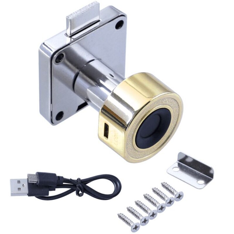 Safe Fingerprint Door Lock Hole Free Installation for Mailboxes School Lockers Shoe Cabinet Bookcase File Cabinet: 22-GD
